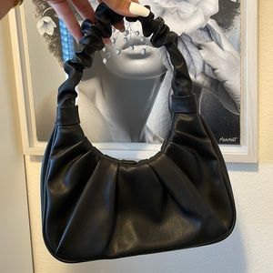 Olivia & Kate Black Vegan Leather Mini Shoulder Bag For Women's And Girls
